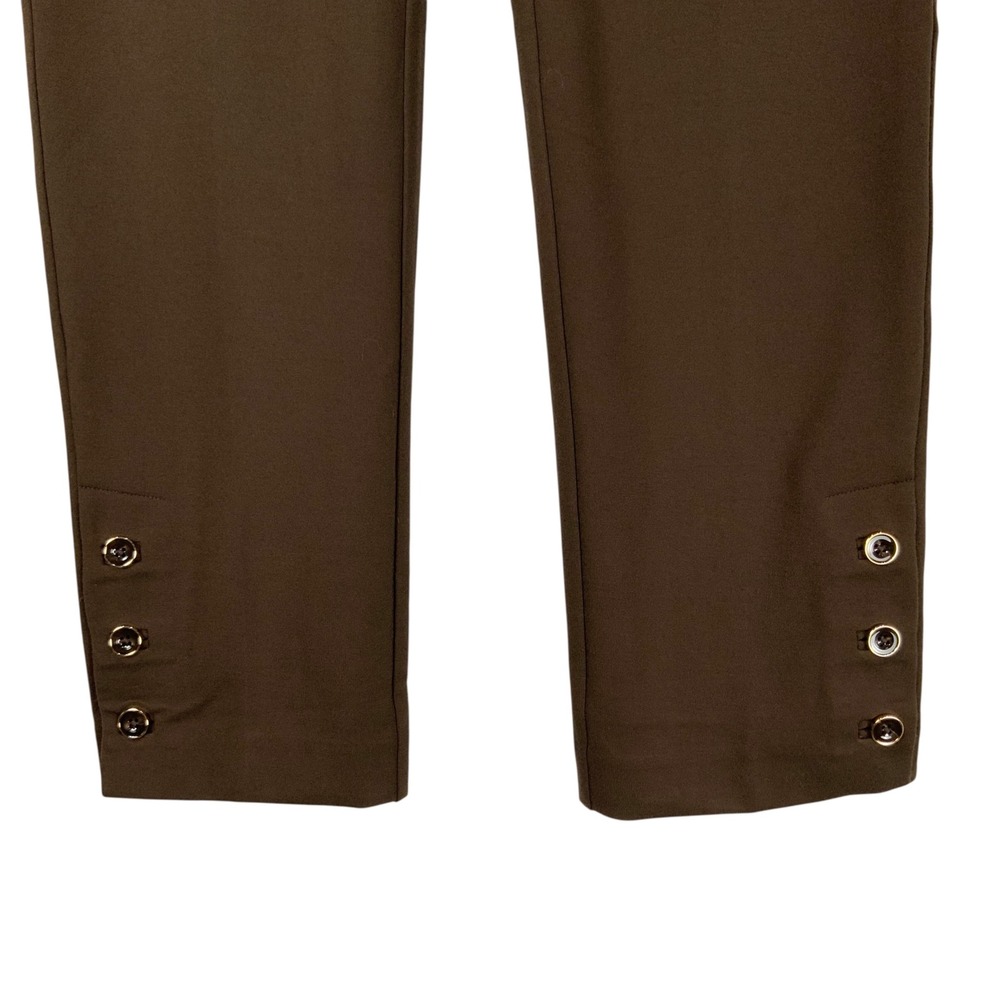 Chico's So Slimming Juliet Slim Leg Ankle Pants Brown Button Espresso 10 1.5R - Picture 3 of 9